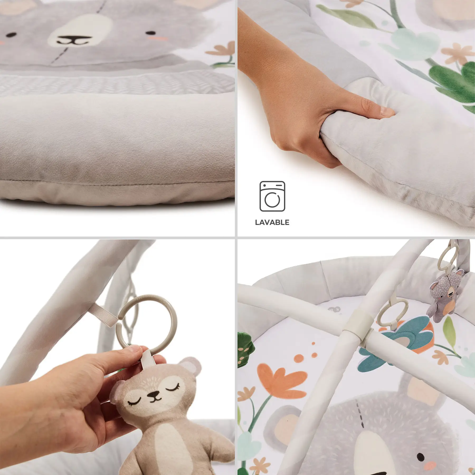 Двусторонний коврик Kinderkraft Cozyplay (KPCOZY00LGR0000)