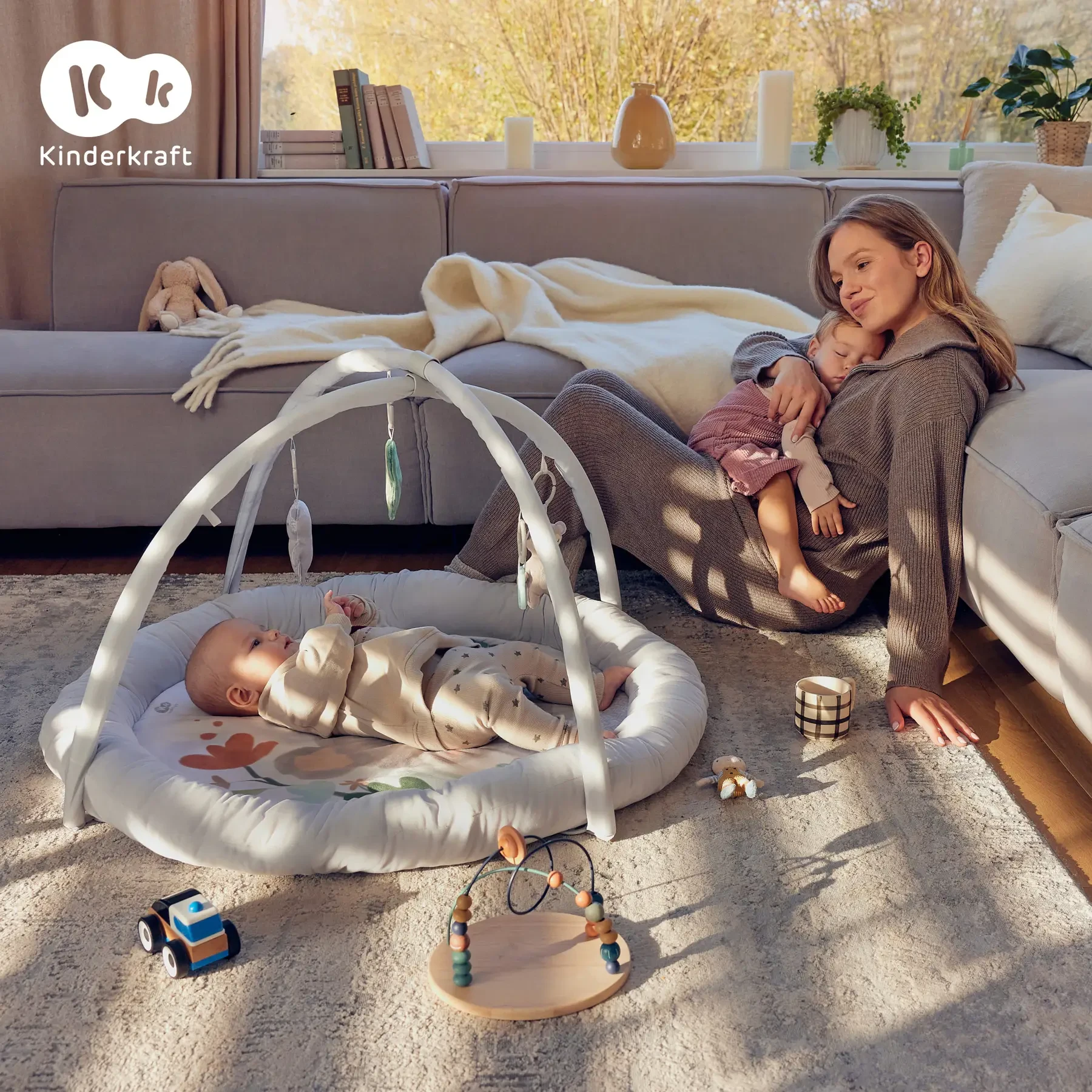 Двусторонний коврик Kinderkraft Cozyplay (KPCOZY00LGR0000)