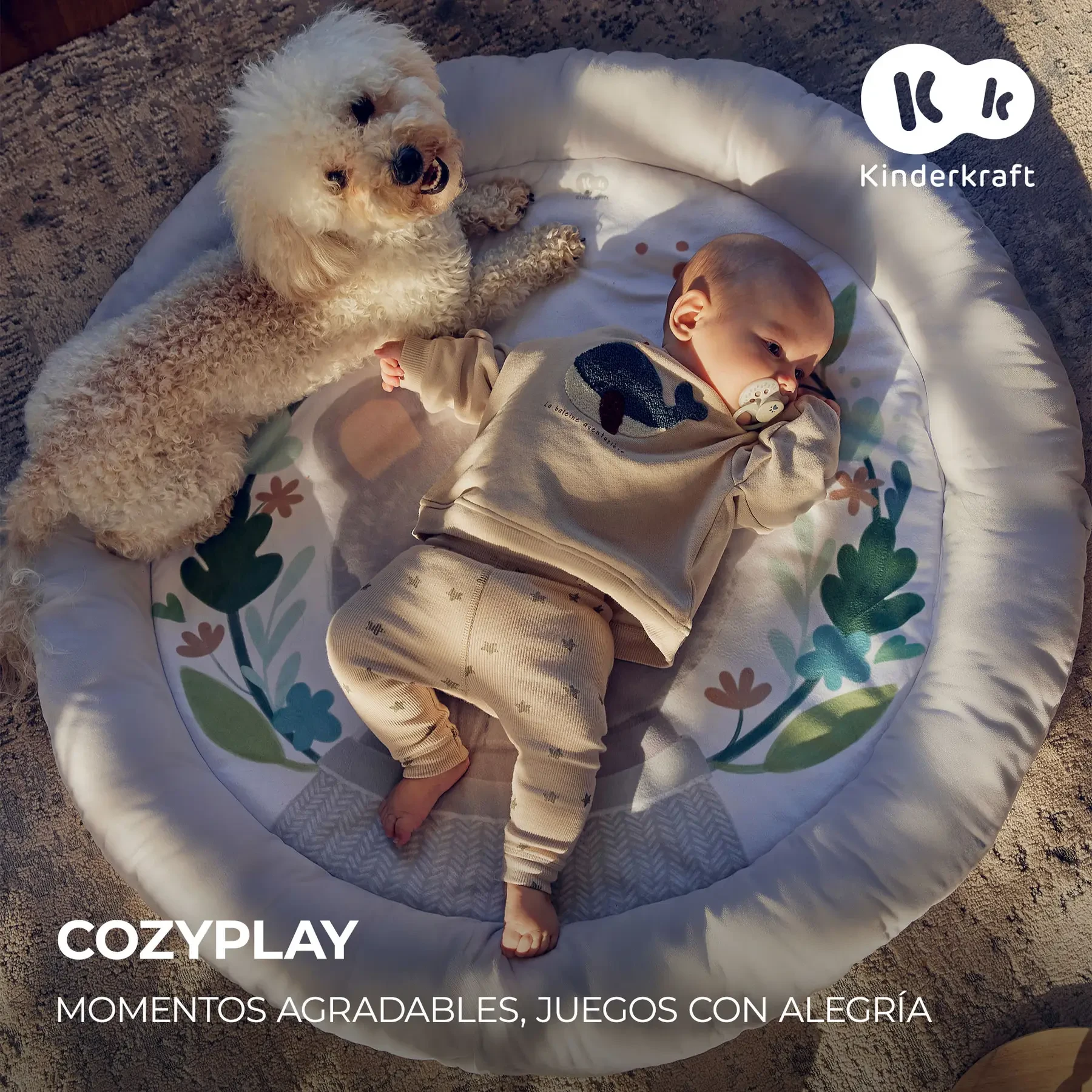 Двусторонний коврик Kinderkraft Cozyplay (KPCOZY00LGR0000)