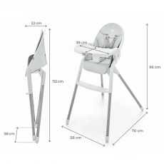 Стульчик для годування Kinderkraft Dinnly Grey