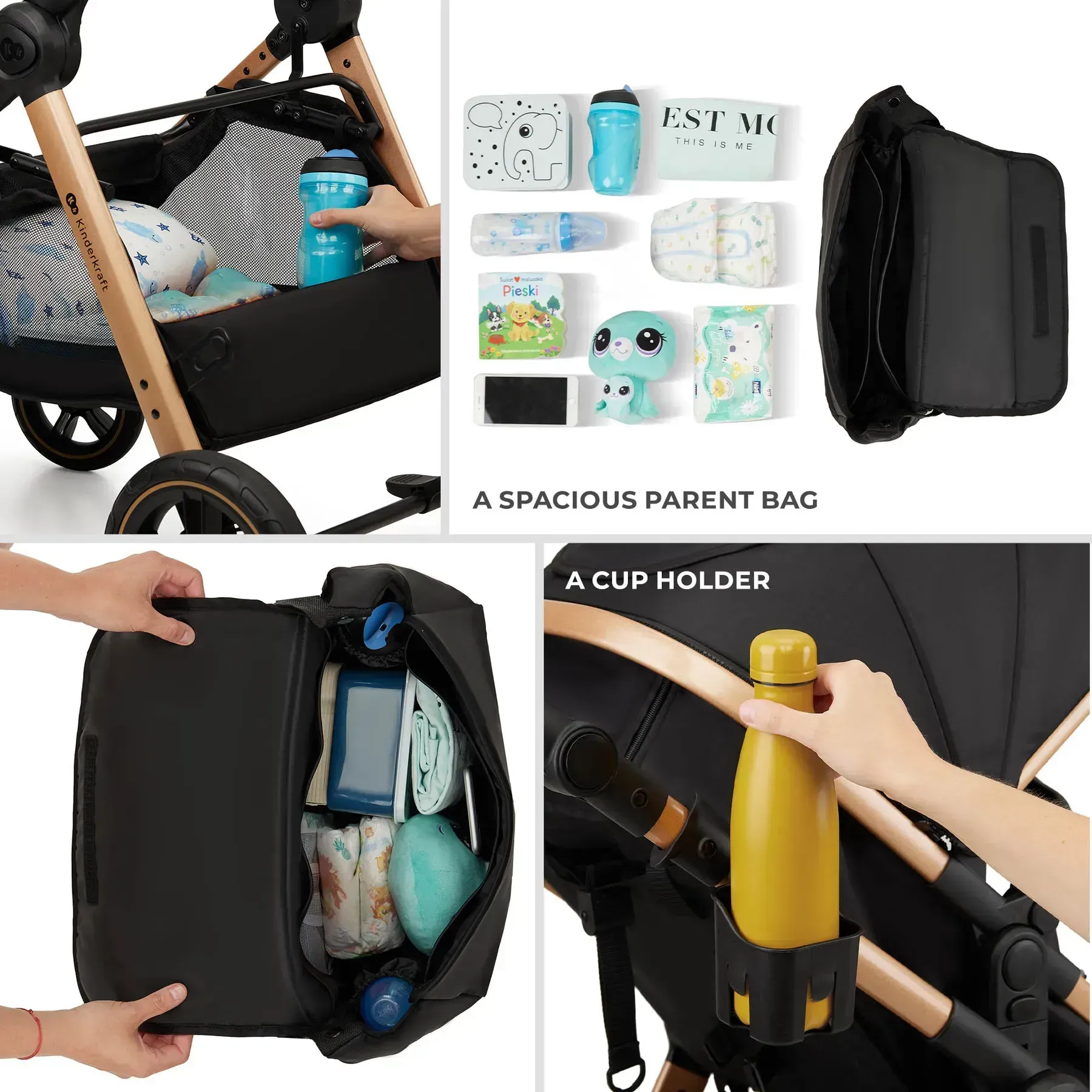 Універсальна коляска 3 у 1 Kinderkraft Esme Pro Pure Black