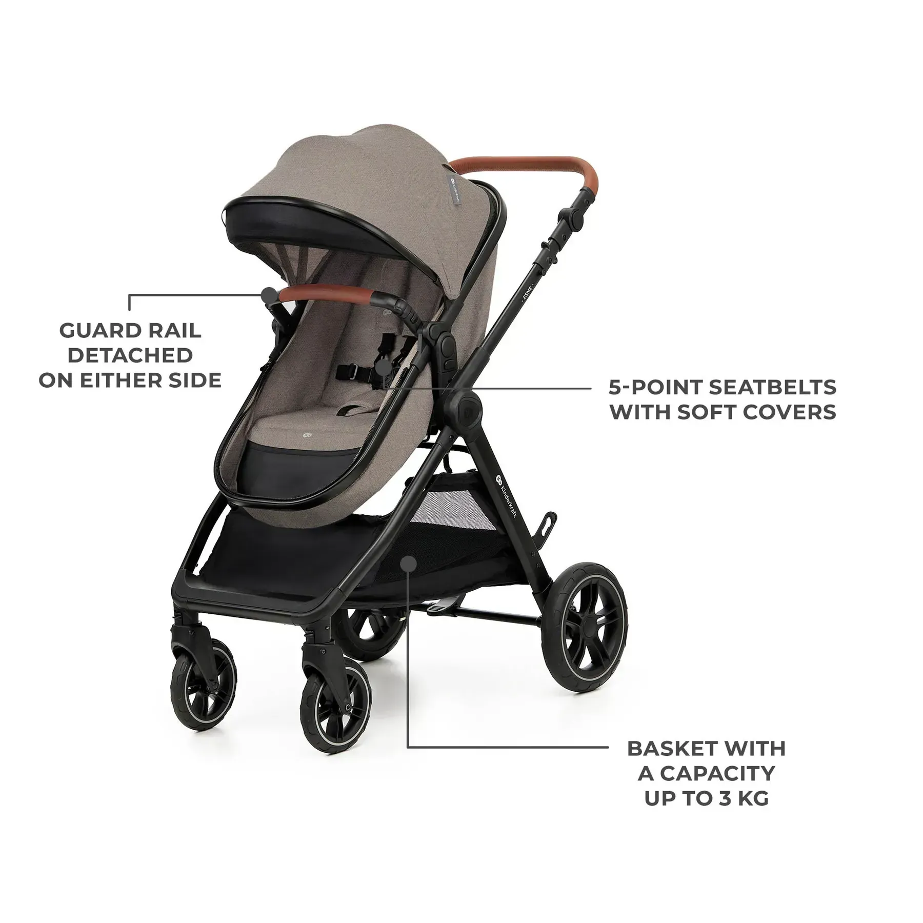 Універсальна коляска 3 у 1 Kinderkraft Esme Pro Pure Black