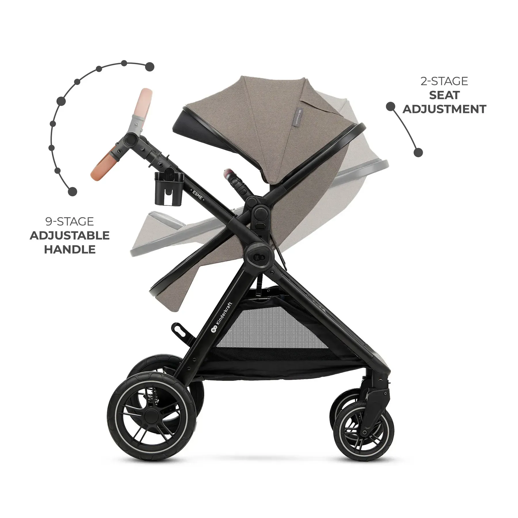 Універсальна коляска 3 у 1 Kinderkraft Esme Pro Pure Black