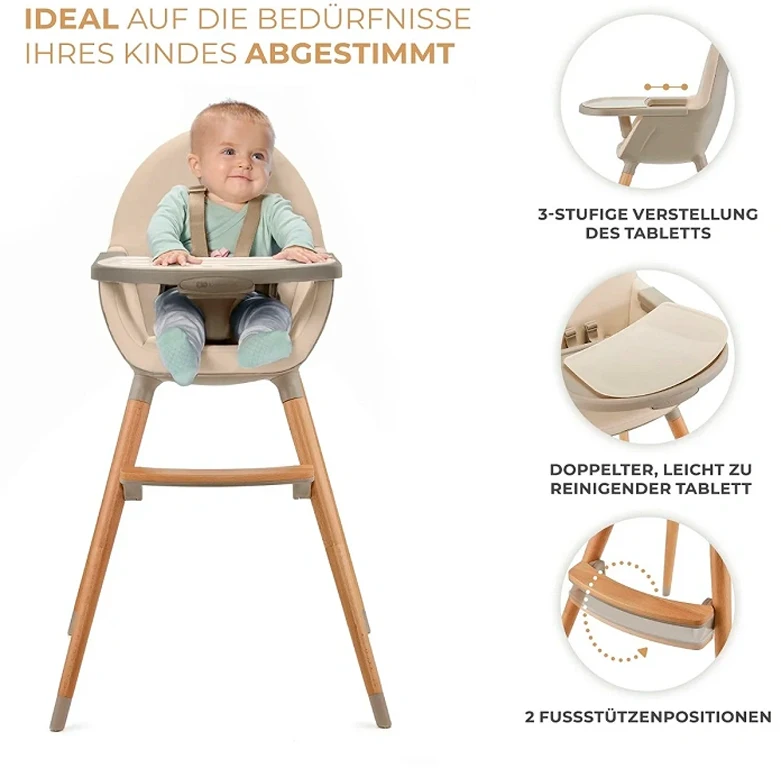 Стільчик для годування 2 в 1 Kinderkraft Fini 2 Beige