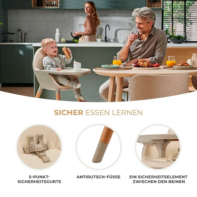 Стільчик для годування 2 в 1 Kinderkraft Fini 2 Beige