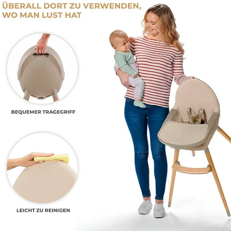 Стільчик для годування 2 в 1 Kinderkraft Fini 2 Beige