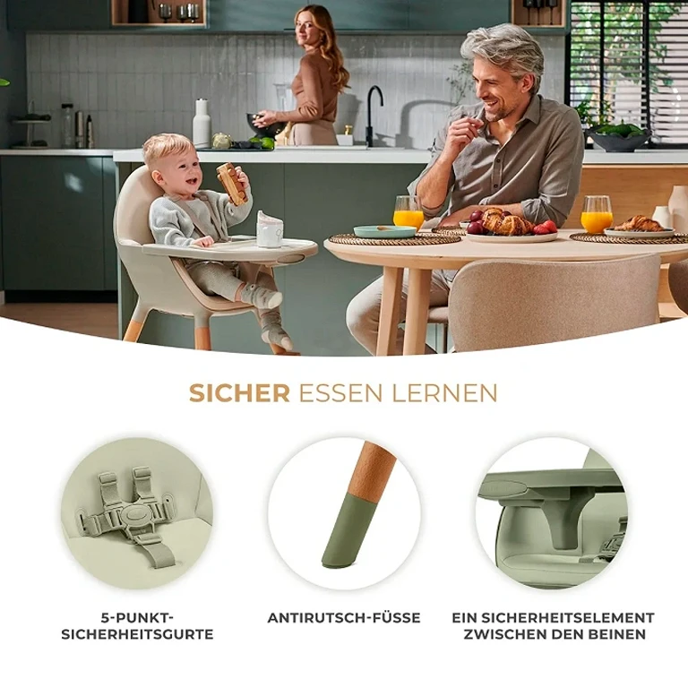 Стільчик для годування 2 в 1 Kinderkraft Fini 2 Green