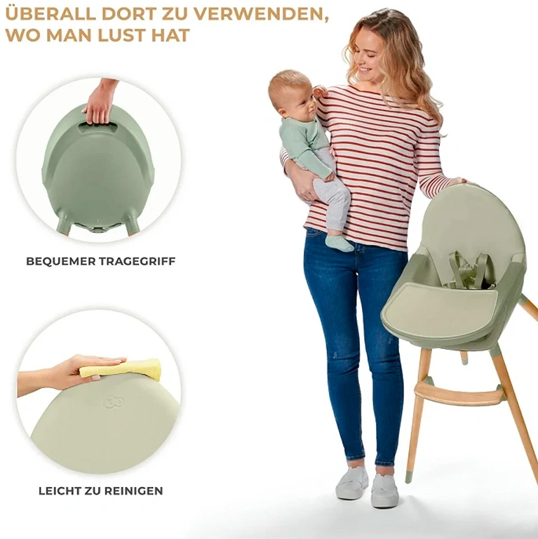 Стільчик для годування 2 в 1 Kinderkraft Fini 2 Green