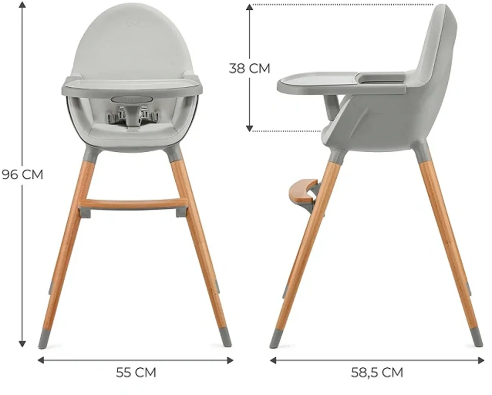 Стільчик для годування 2 в 1 Kinderkraft Fini 2 Grey