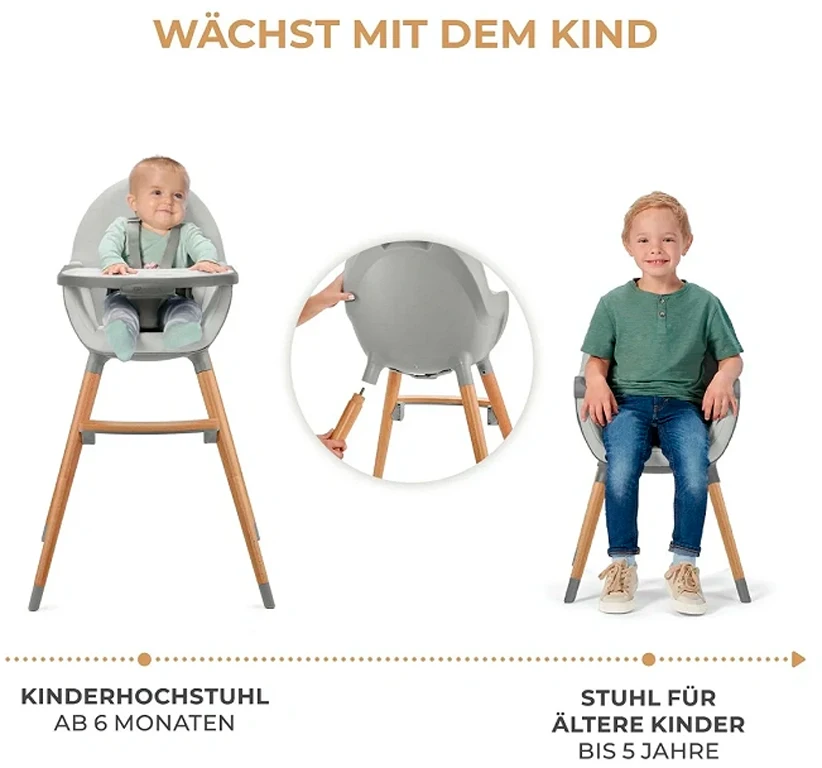 Стільчик для годування 2 в 1 Kinderkraft Fini 2 Grey