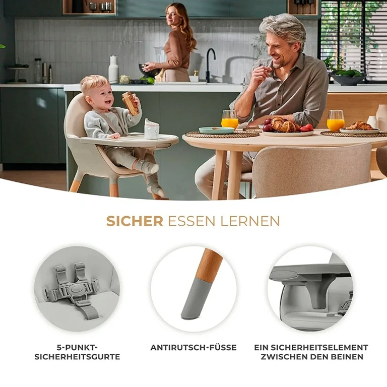 Стільчик для годування 2 в 1 Kinderkraft Fini 2 Grey