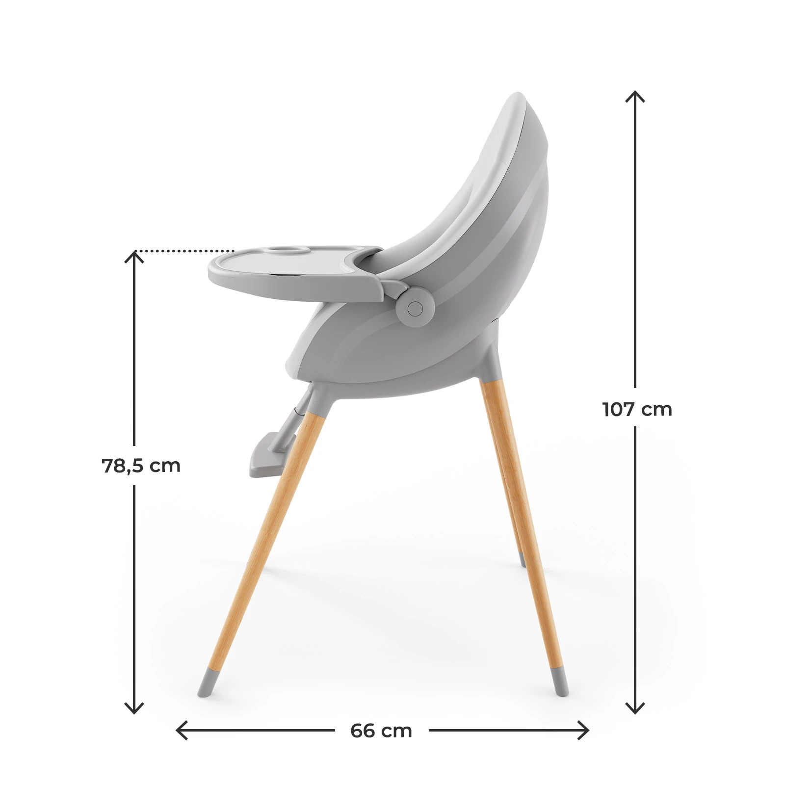 Стільчик для годування 3 в 1 Kinderkraft Fini Up Grey