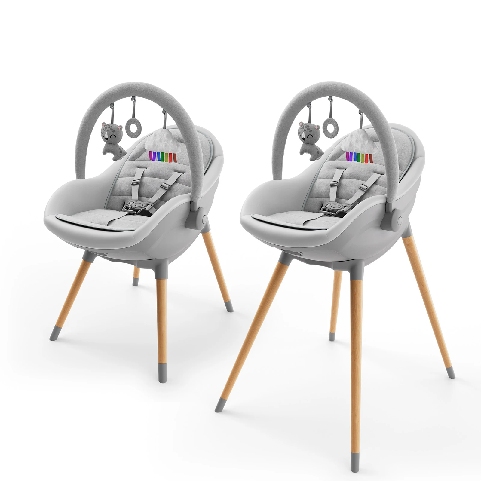 Стільчик для годування 3 в 1 Kinderkraft Fini Up Grey