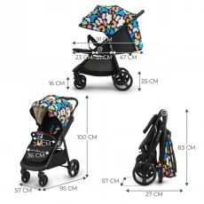 Дитячий прогулянковий візок Kinderkraft Grande Plus Happy Shapes
