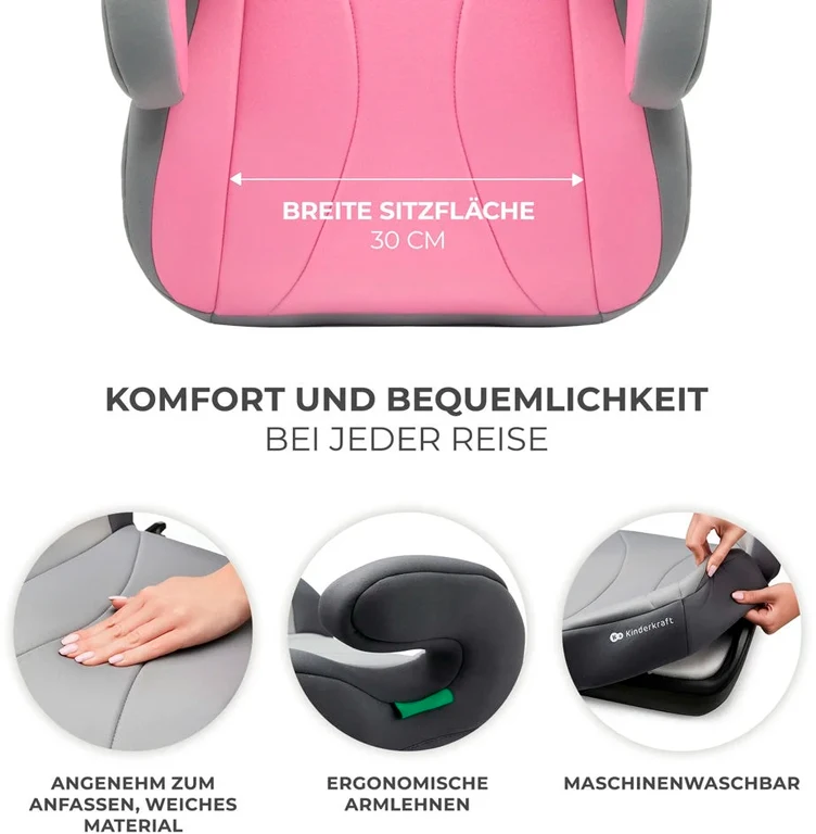 Автокрісло-бустер Kinderkraft i-Boost Pink