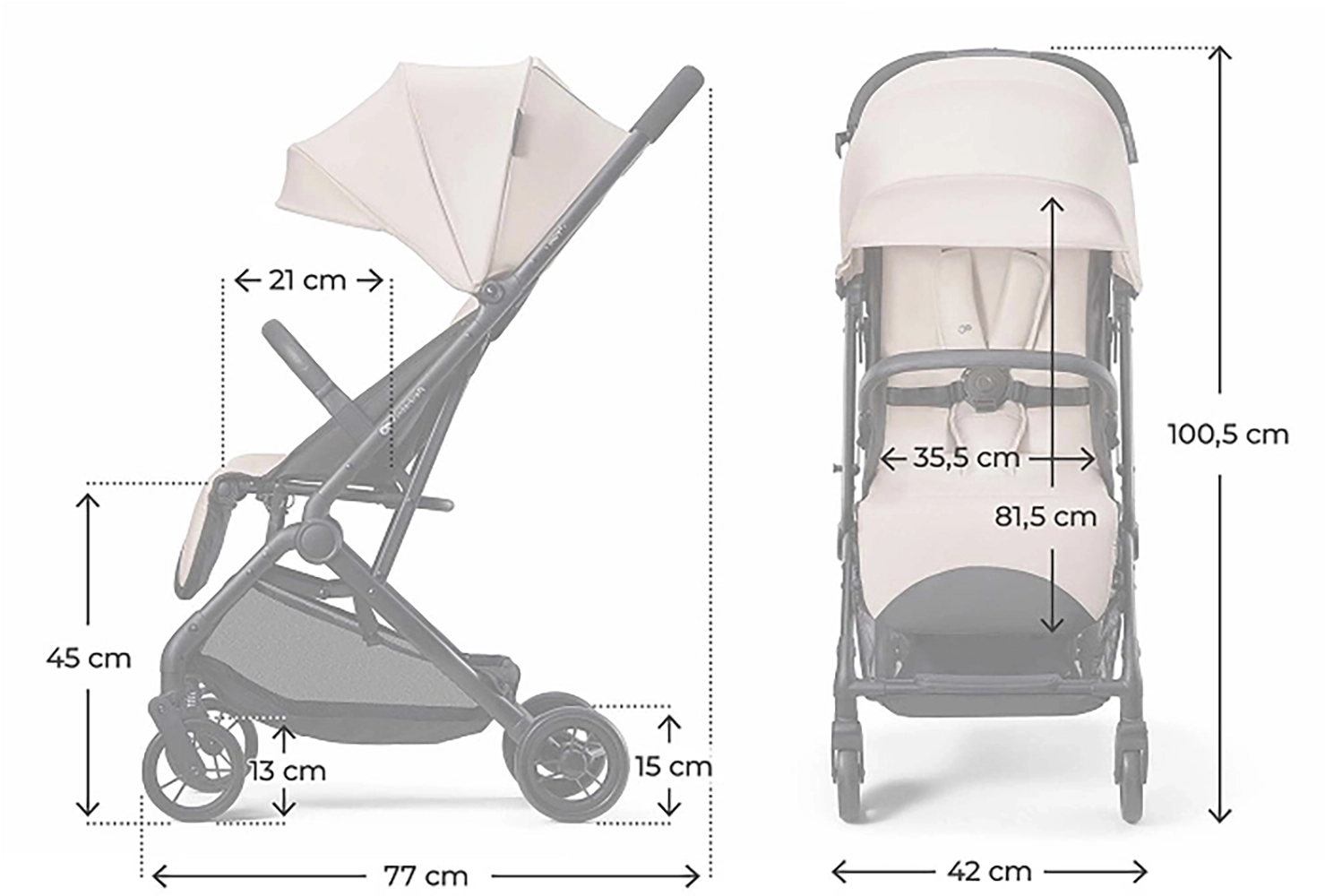 Прогулянковий візок Kinderkraft Indy 3 Misty Beige