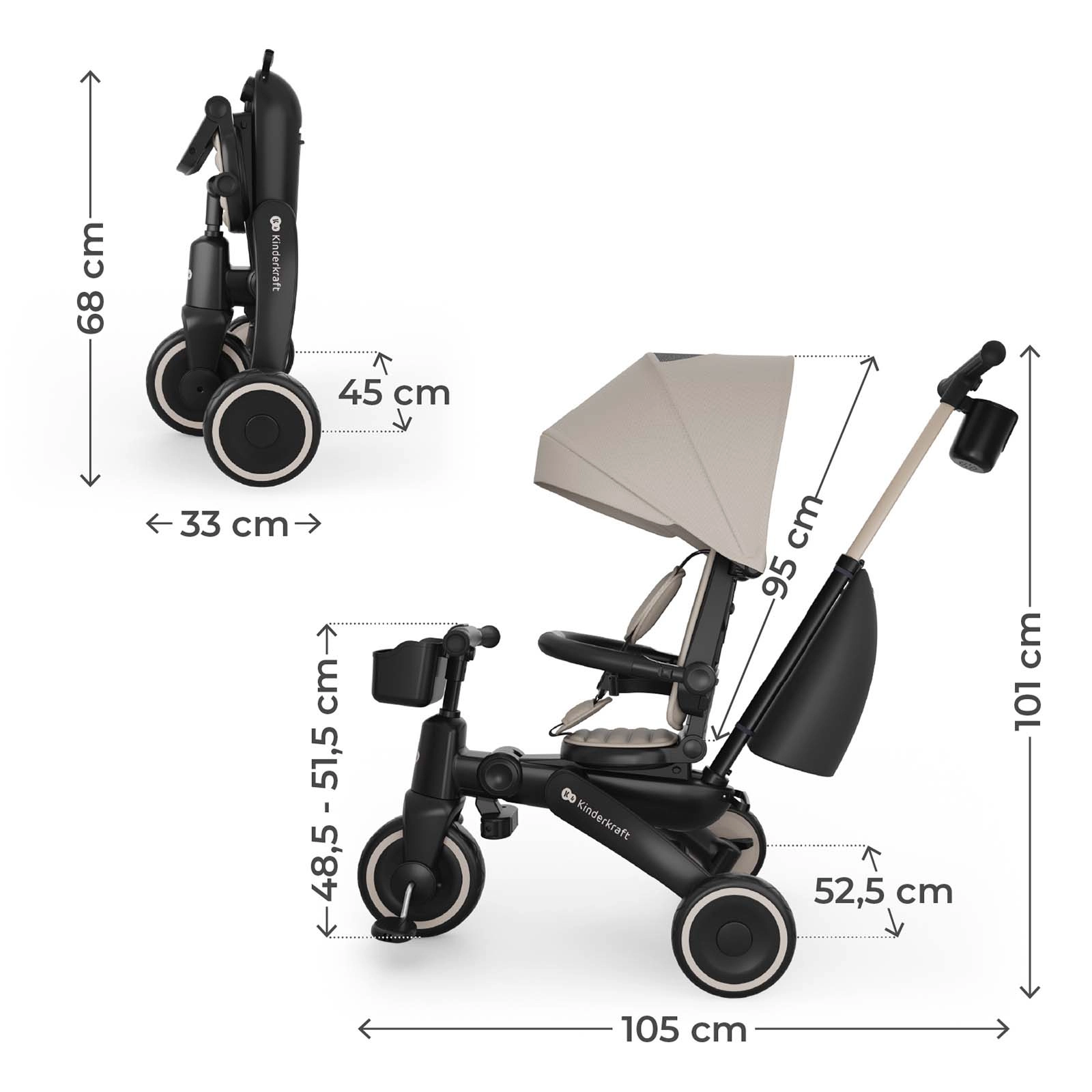Триколісний велосипед Kinderkraft Jazz 3 Beige
