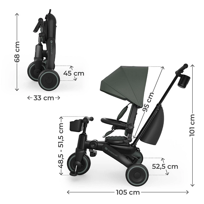 Триколісний велосипед Kinderkraft Jazz 3 Green