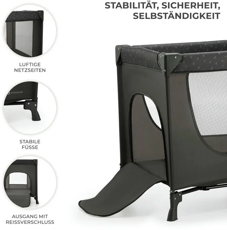 Дитячий манеж Kinderkraft Joy Light Grey