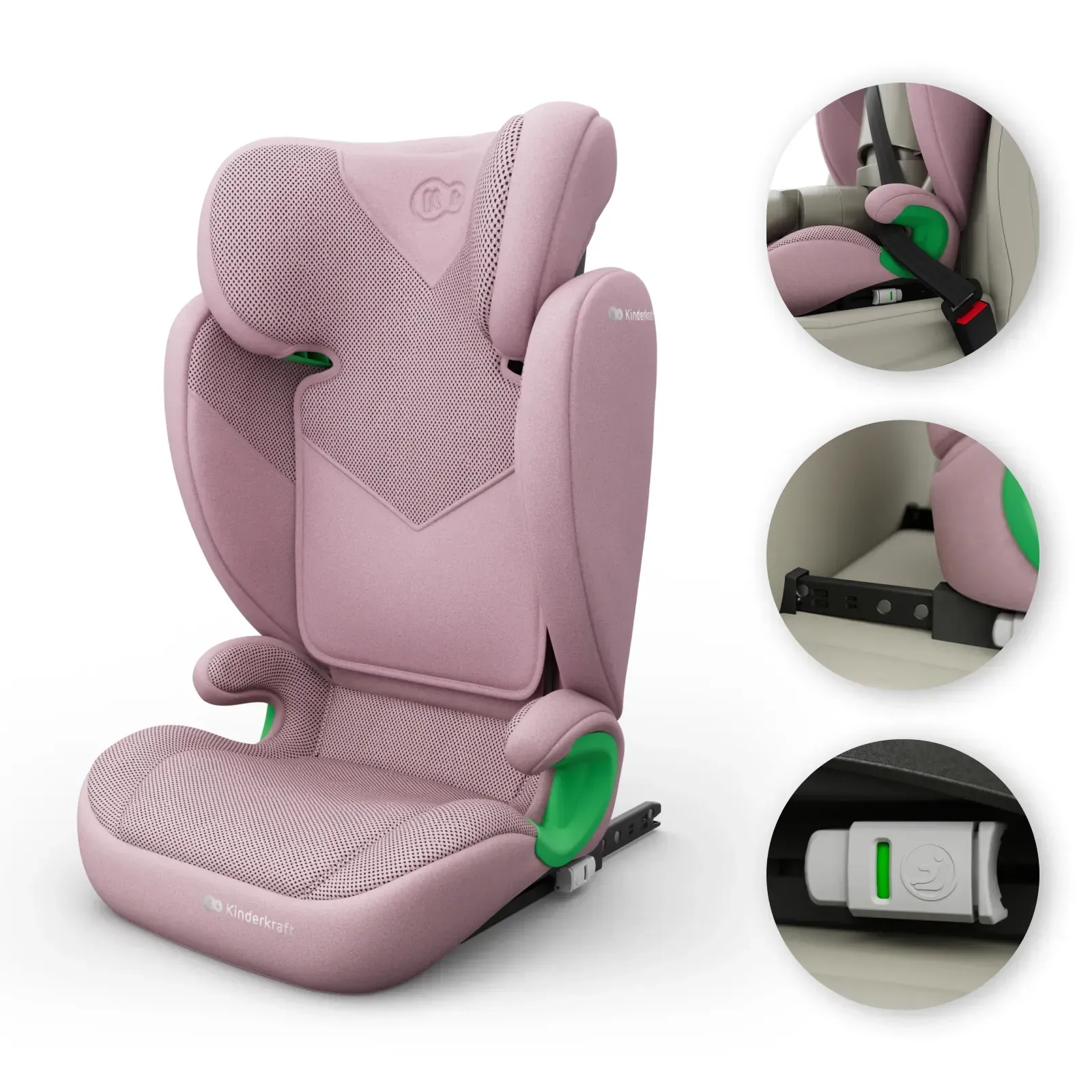 Автокрісло Kinderkraft Junior Fix 2 Plus i-Size Pink