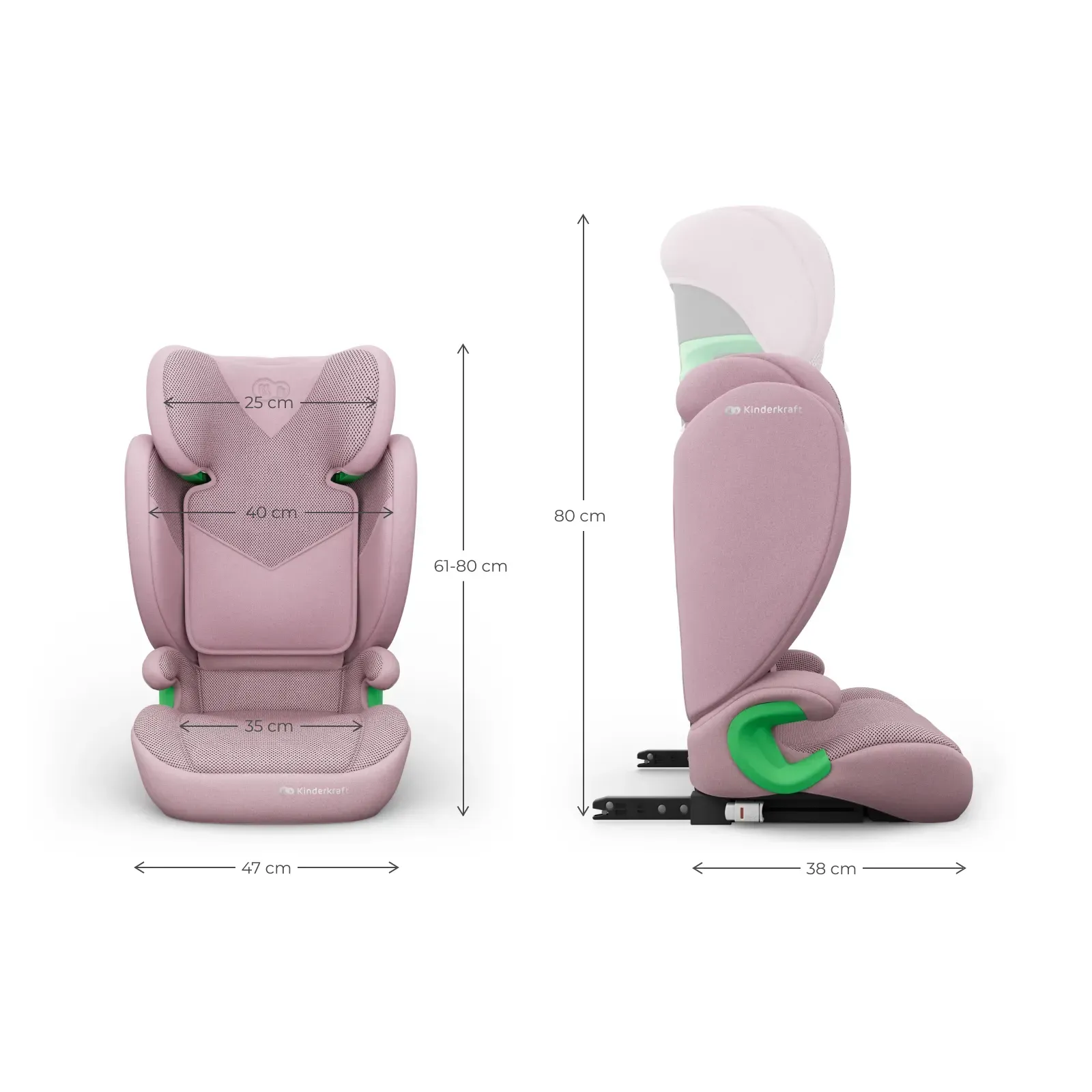 Автокрісло Kinderkraft Junior Fix 2 Plus i-Size Pink