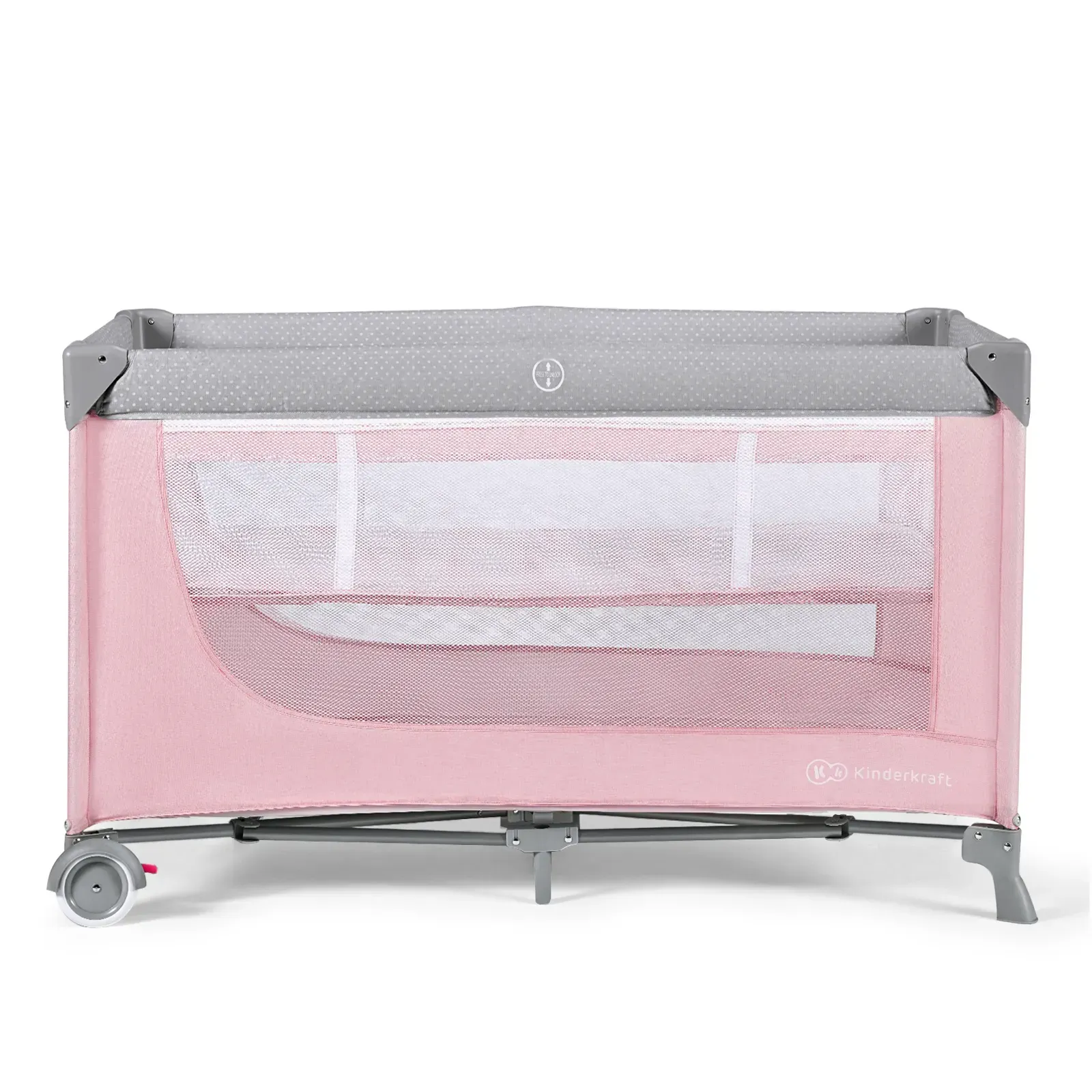 Ліжечко-манеж Kinderkraft Leody Pink