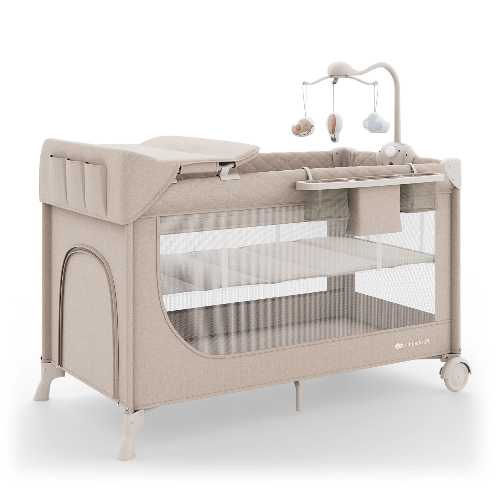Кровать-манеж с пеленатором Kinderkraft Leody Up Beige
