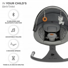Електричне крісло-гойдалка Kinderkraft Lumi 2 Dark Grey