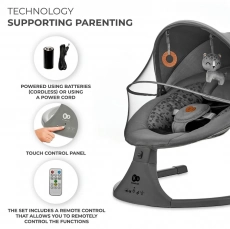 Електричне крісло-гойдалка Kinderkraft Lumi 2 Dark Grey