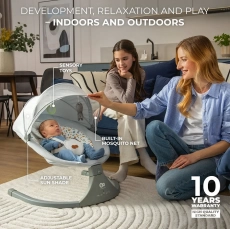 Електричне крісло-гойдалка Kinderkraft Lumi 2 Dark Grey