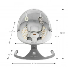 Електричне крісло-гойдалка Kinderkraft Lumi 2 Light Grey