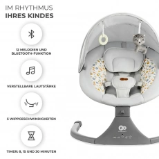 Електричне крісло-гойдалка Kinderkraft Lumi 2 Light Grey
