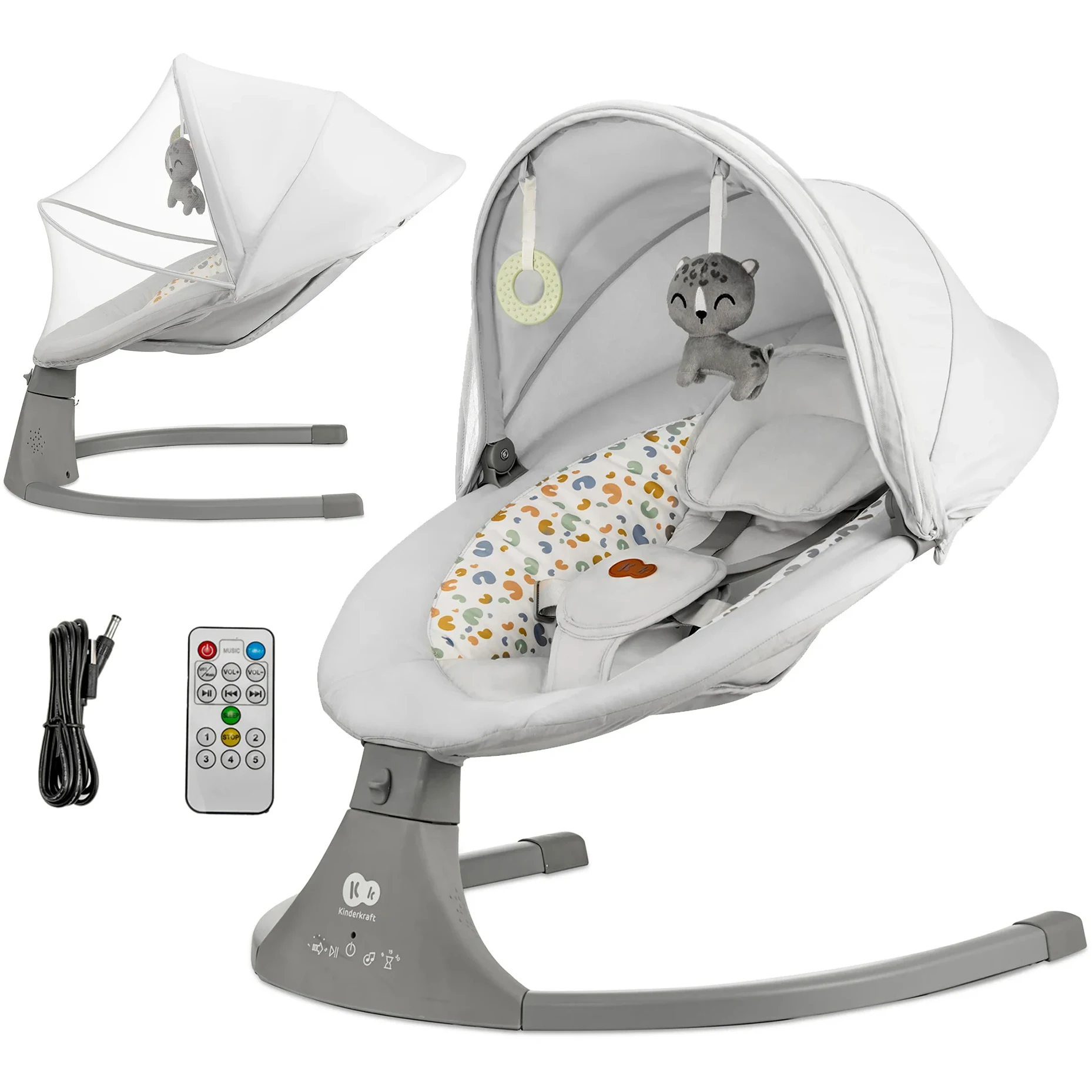 Электрическое кресло-качалка Kinderkraft Lumi 2 Light Grey
