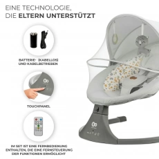 Електричне крісло-гойдалка Kinderkraft Lumi 2 Light Grey