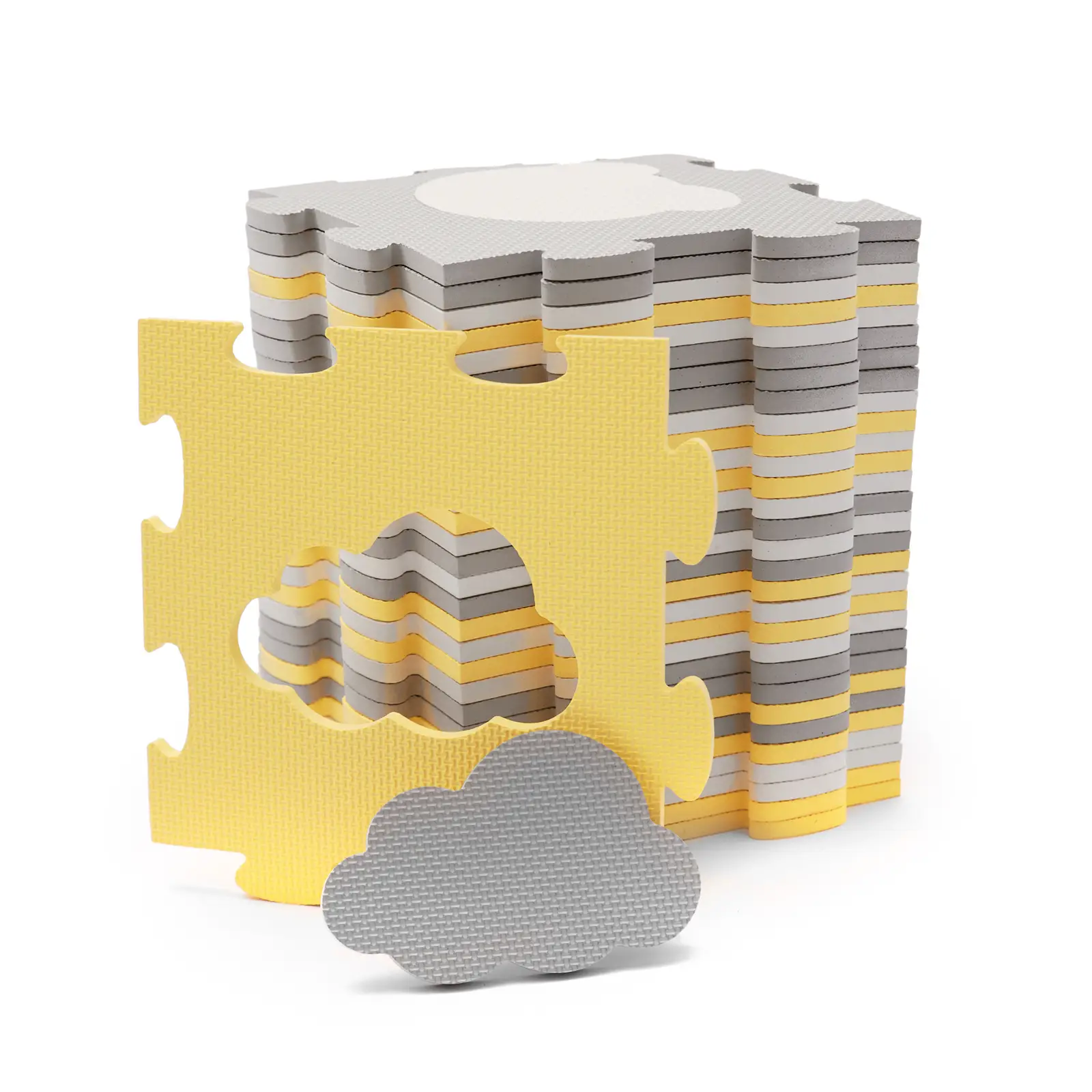 Коврик-пазл Kinderkraft Luno Shapes Yellow, 30 элементов (KPLUSH00MIN0000)