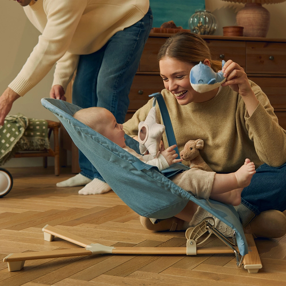 Шезлонг-качалка Kinderkraft Mimi Nordic Breeze (KBMIMI00NOR0000)