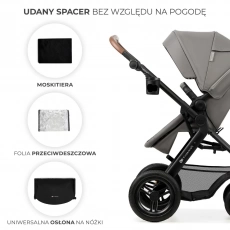 Дитяча коляска 3 в 1 Kinderkraft Moov 2 Air Light Gray