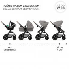 Дитяча коляска 3 в 1 Kinderkraft Moov 2 Air Light Gray