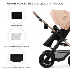 Дитяча коляска 3 в 1 Kinderkraft Moov 2 Air Sand Beige