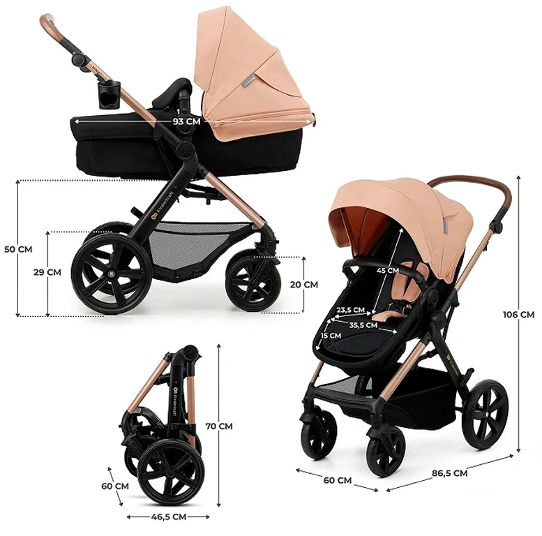 Універсальна коляска 3 у 1 Kinderkraft Moov 2 Sand Beige (KSMOOV02BEGEV00)