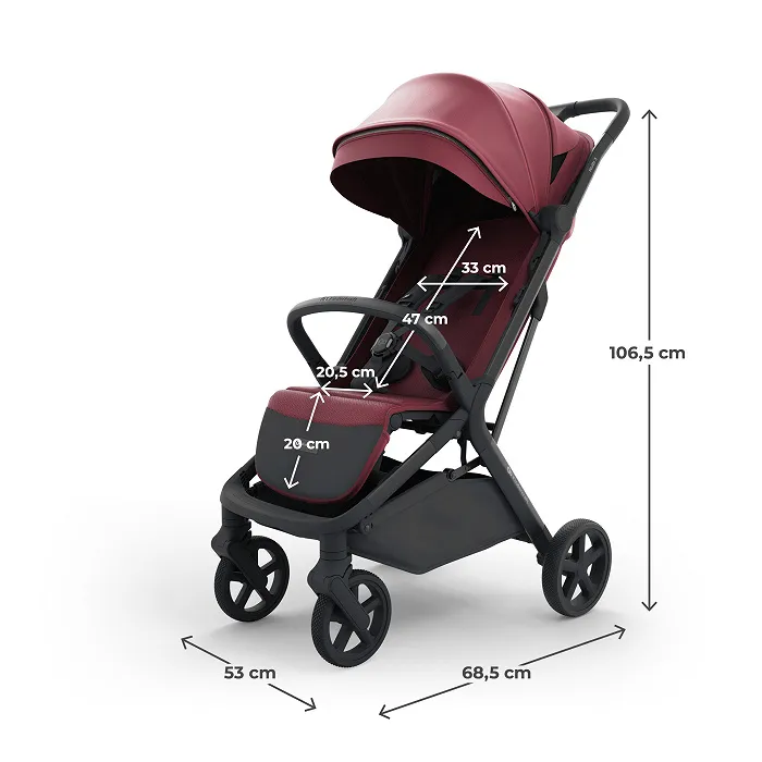 Прогулянковий візочок Kinderkraft Nubi 3 Burgundy