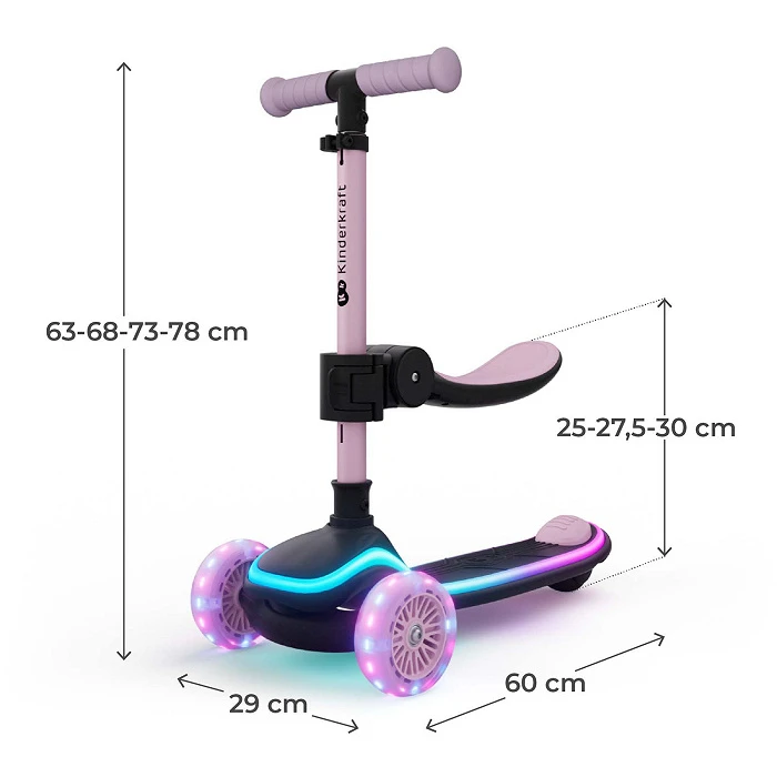 Триколісний самокат Kinderkraft Raket Up Pink