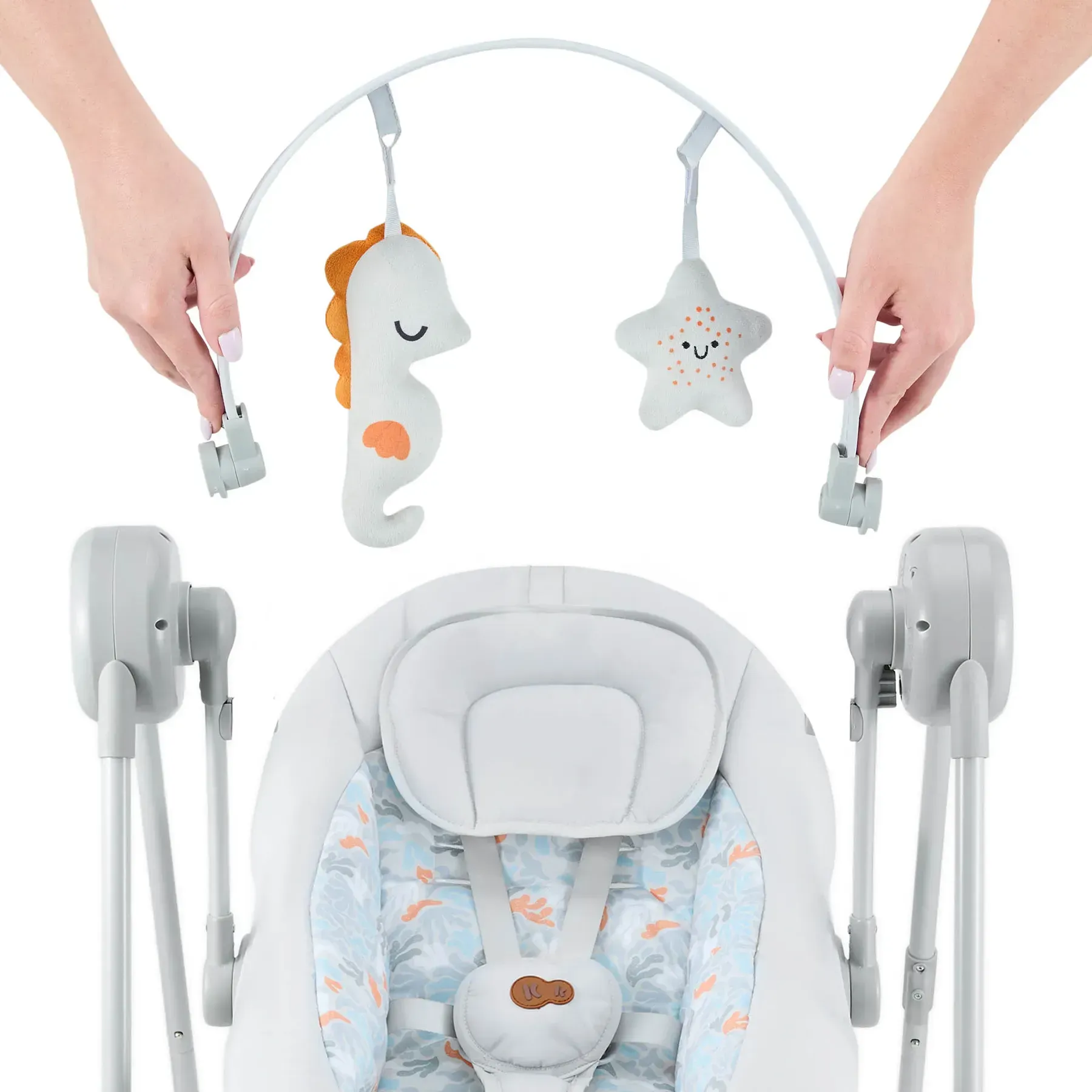 Електрична гойдалка та шезлонг Kinderkraft Swingee Grey