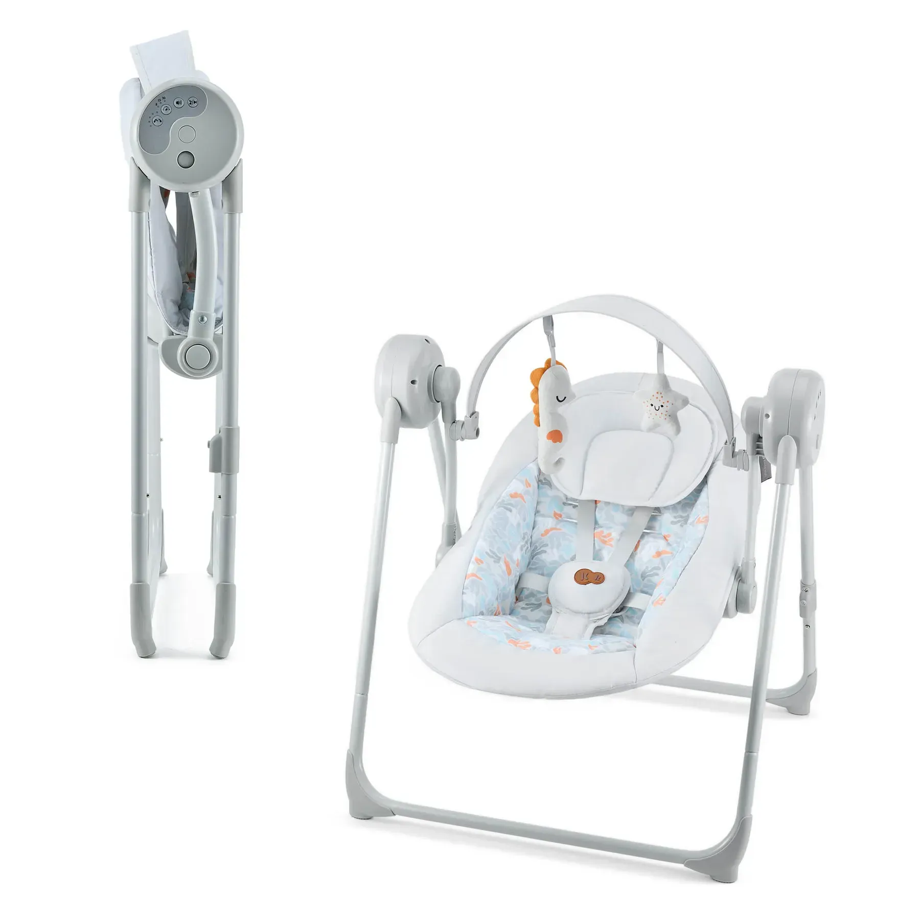 Электрическая качалка и шезлонг Kinderkraft Swingee Grey
