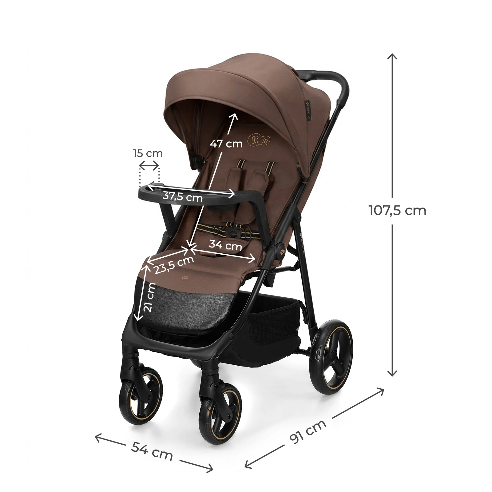 Прогулочная коляска Kinderkraft Trig 3 Brown (KSTRIG03BRW0000)