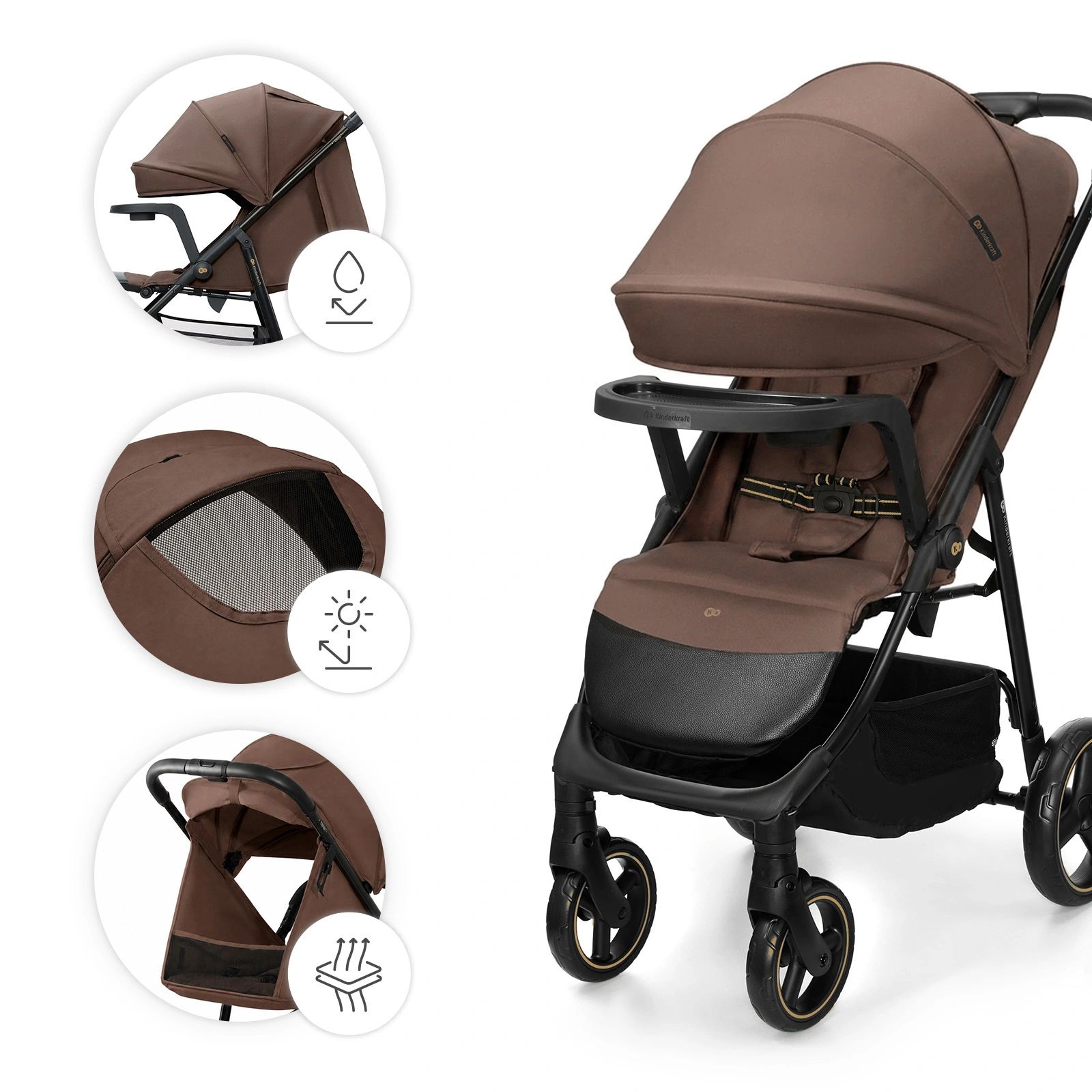 Прогулочная коляска Kinderkraft Trig 3 Brown (KSTRIG03BRW0000)