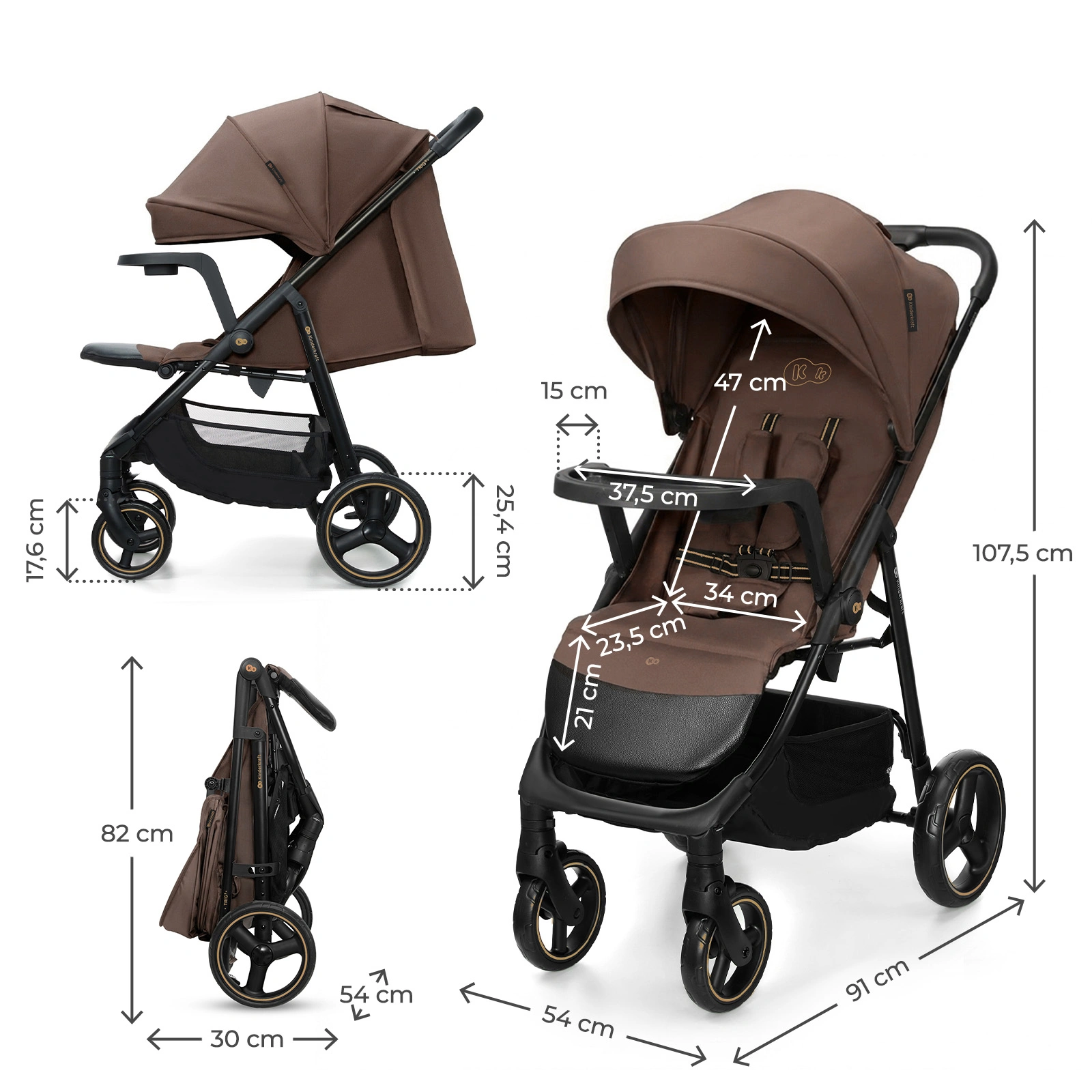 Прогулочная коляска Kinderkraft Trig 3 Brown (KSTRIG03BRW0000)