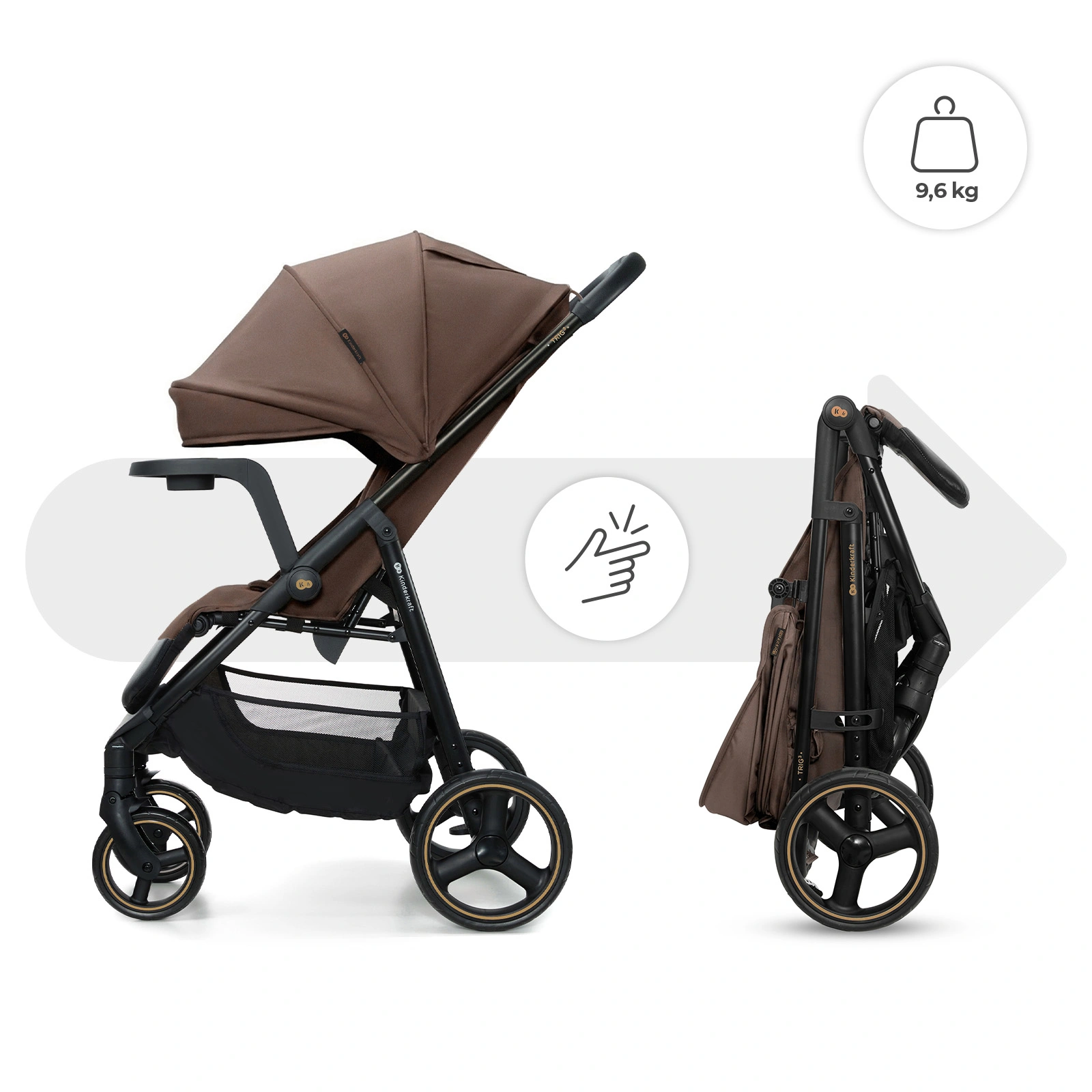 Прогулочная коляска Kinderkraft Trig 3 Brown (KSTRIG03BRW0000)