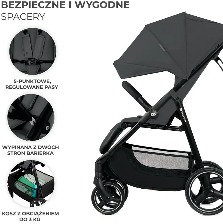 Прогулянкова коляска Kinderkraft Trig 3 Granite Grey