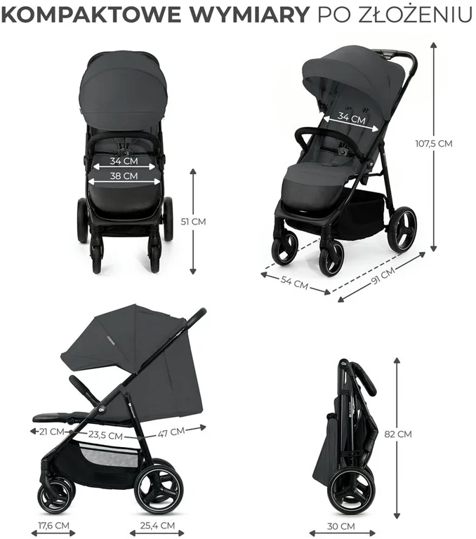 Прогулянкова коляска Kinderkraft Trig 3 Granite Grey
